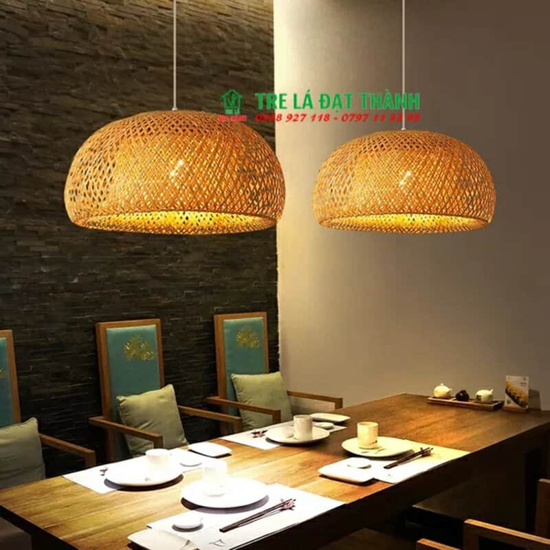 Đèn Nón 2 Lớp Mây Tre Đan - DMT028